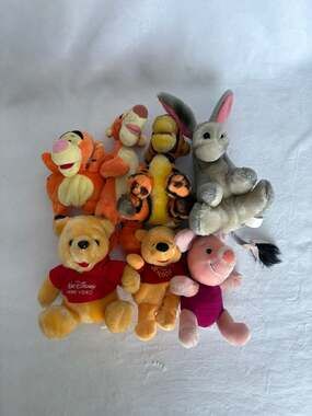 Vintage Disney Winnie the Pooh and Friends Bean Bag Plush Lot of 7